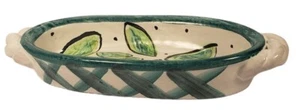 Pottery Dish Signed Heather Driver Kerslake Ontario Oval HEAVY Majolica A26 - Picture 1 of 7