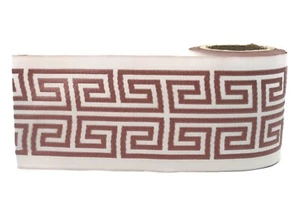 3.93 inches Greek Key Ribbon Trim, Drapery Trim, Curtain Trim, Drapery Banding - Picture 1 of 19
