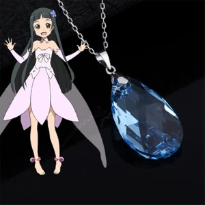 Anime Sword Art Online Yui S925 Silver Necklace Blue Crystal Teardrop Pendants - Picture 1 of 6