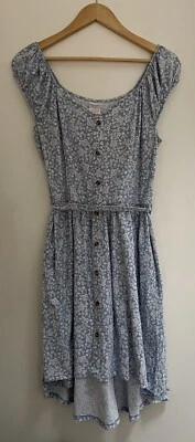 No Boundaries Women's Juniors Allover Floral Print Polyester Dress Blue L 11-13 - Image 1 of 4