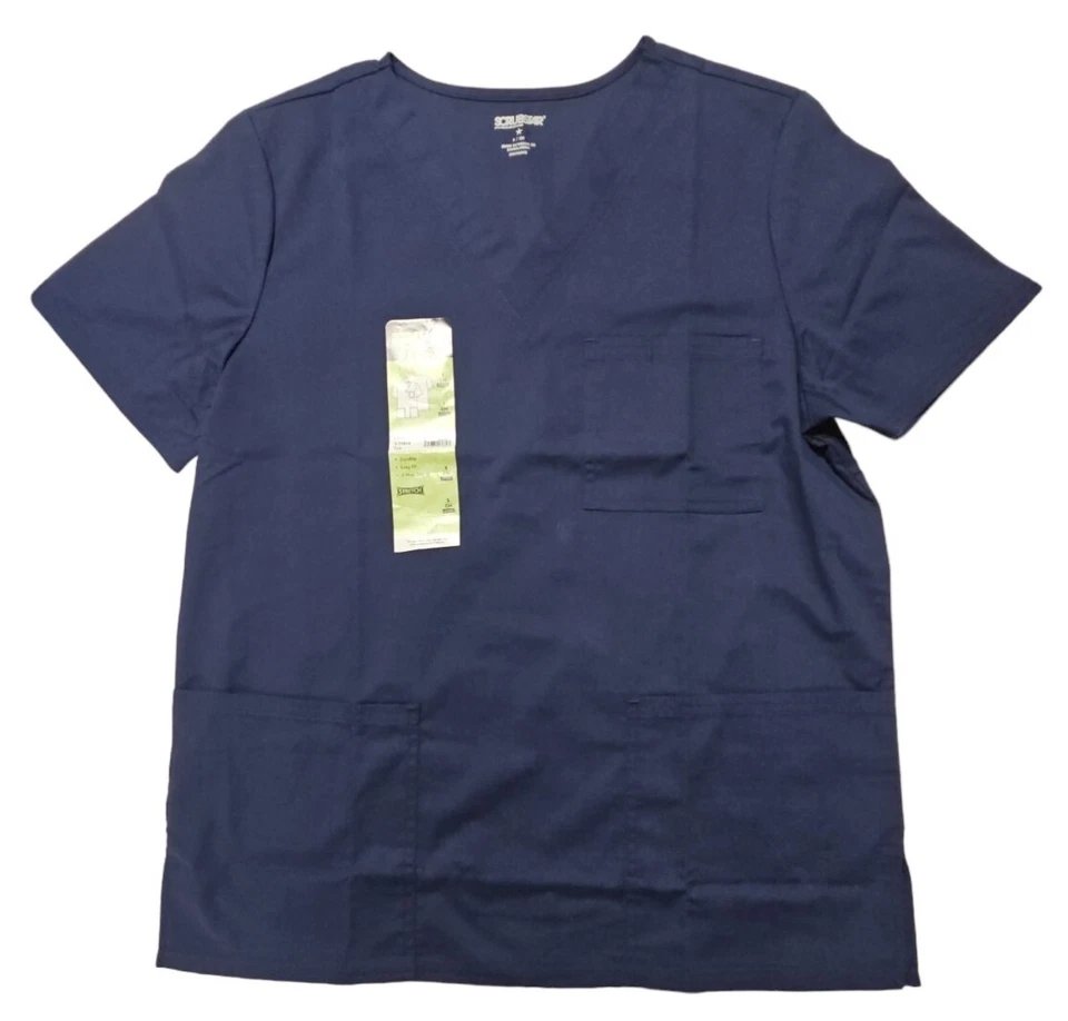 Scrubstar Unisex Solid V-Neck Scrub Top WM01T895 Indigo SMALL