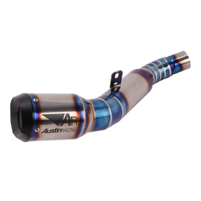 Titanium Exhaust Muffler Pipe Carbon Tip Fits For Kawasaki Ninja ZX6R 2009-2022 - Image 1 of 4