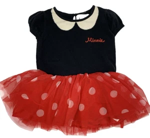 Gap Disney Baby Girl 12-18 Month Black and Red Minnie Mouse Polka Dot Tutu Dress - Picture 1 of 9