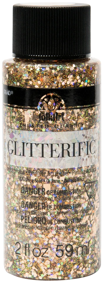 FolkArt Glitterific Glitter Paint 2oz-Rose Gold, Set Of 3 - Image 1 of 1