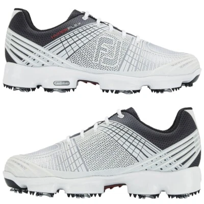 NUEVO Zapatos de golf FootJoy [9] medianos para hombre FJ Hyperflex Spikes-blancos 51067 Foto 1 de 3