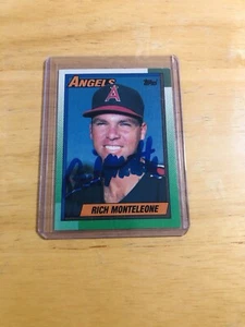 RICH MONTELEONE 1990 TOPPS BASEBALL IN PERSON AUTOGRAPH ANGELS AUTO - Picture 1 of 6
