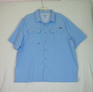 Eddie Bauer Hemd Herren Größe XXL Blau Kurzarm Belüftet Wandern Outdoor Angeln - Bild 1 von 12