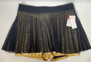 NUEVO Pantalones Cortos Deportivos Illustrated Plisados XL Negro Dorado Nuevos con Etiquetas Pickleball Divertido Correr - Imagen 1 de 12