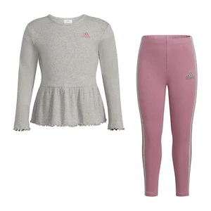 adidas Little Girls 2-pc. Pant Set Grey Heather 6X - Picture 1 of 2