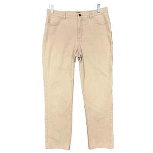 Lafayette 148 Jeans Womens 6 Khaki Tan Straight Leg Cotton Stretch Pants Slims - Picture 1 of 15