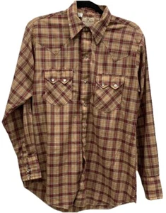 Vintage Dee Cee Western Cowboy Langarm Hemd Sawtooth kariert Größe M - Bild 1 von 7