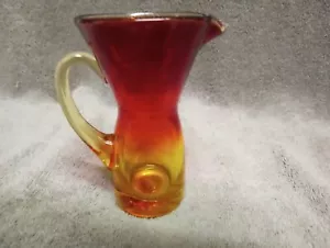 Kanawha Glass Ruby Red Anberina Mini Pitcher With Applied Handle - Picture 1 of 9