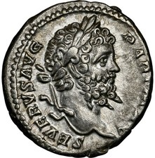 Septimius Severus AD 201 Rome Mint AR Denarius NGC Ch XF