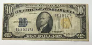 1934A $10 N. Africa Emergency Silver Certificate Nice VF - Picture 1 of 2