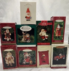 Juego de 9 adornos Hallmark Keepsake Santa usados en excelente estado - Imagen 1 de 10