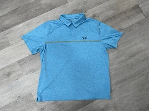 Under Armour Playoff Polo Shirt Men XXL Blue Performance Golf Stretch 2XL - Picture 1 of 3