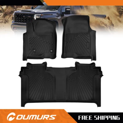 For Chevrolet Silverado GMC Sierra 2500HD/3500HD Crew Cab 2020-2024 Floor Mats - Image 1 of 4