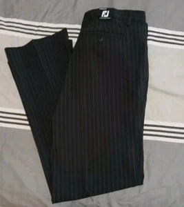 BNWT FootJoy FJ Golf Trousers - W36 L33 - Black Pinstripe - Picture 1 of 7