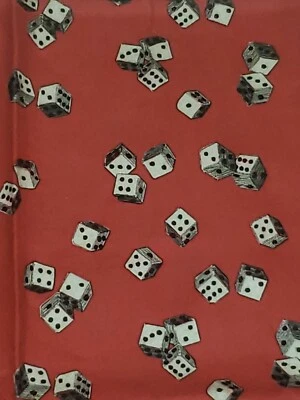 Fabric Dice Casino Gambling Red White Black Yard 32”x46” 100% Cotton RARE - Image 1 of 4