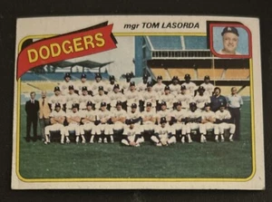 1980 Topps Dodgers Team Card #302 Dusty Baker Steve Garvey Rick Monday GD O/C - Picture 1 of 2