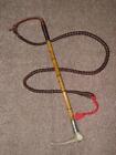 Edwardian Hallmarked Silver Gents "CALLOW" Hunt Whip W/Beaufort Leather Thong