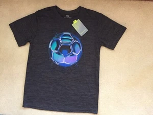 NEW-Tek Gear-Kids Performance T-Shirt-Soccer Comic-Black Space Dye-Size Large - Picture 1 of 6