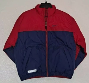 Nike Reversible Removable Hood Boys Winter Jacket Navy Blue Red Size L 14-16 - Picture 1 of 12