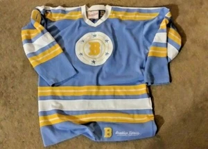 Brooklyn Express Hockey Trikot Neu mit Etikett Gr. XL hellblau/gold/weiß gesticktes Logo - Bild 1 von 4