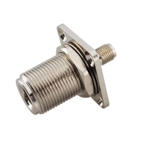 5-Pack N Female to SMA Female Bulkhead 4 Hole Flange Mount Connector Adapter - Picture 1 of 3