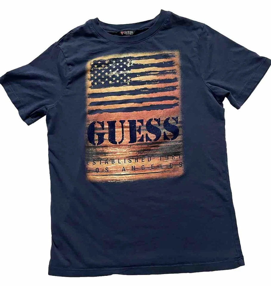 Guess T-Shirt Kids XL (14-16) Girls Dark Blue Graphic Tee 100% cotton - Image 1 of 4
