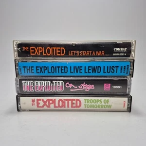 UNTESTED The Exploited Cassette Lot of 4 Start a War Lewd Lust On Stage Troops - Picture 1 of 19