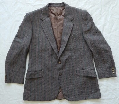 Traje Abrigo Blazer Chaqueta Gris Verde Rayas Geométrico - 42R Para Hombre De Colección XL Foto 1 de 4