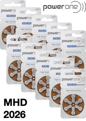 6x 12x 24x 30x 60x 120x VARTA PowerOne Typ P312 PR 41 ZL 3 Hörgerätebatterien - Bild 1 von 4