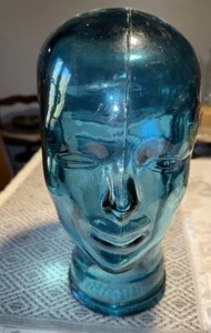 Glaskopf, lebensgroßer Schaufensterpuppenkopf 10,5 Zoll Spanien recyceltes Glas - Bild 1 von 5