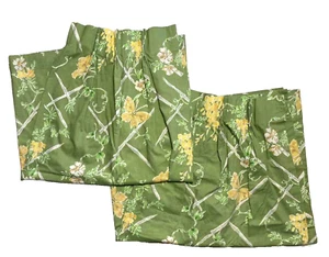 Vintage Sears Roebuck Curtains Pair Pinch Pleat Panels Drapes 60s Rare Green - Picture 1 of 5