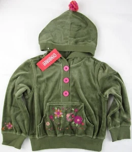 NWT Gymboree Girl's Olive Green Velour Hoodie, Peruvian Doll, 4, $28.50 - Picture 1 of 5