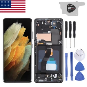LCD Display Bildschirm Digitizer mit Rahmen für Samsung Galaxy S21 Ultra Handy Teile - Bild 1 von 13