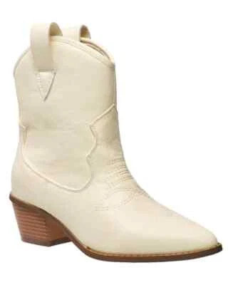 Botines de Vaquero French Connection Carrie Para Mujer Blanco Imitación Cuero EE. UU. Talla 8M Foto 1 de 4