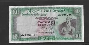 Central Bank of Ceylon 1973 10Rupees bank note - Picture 1 of 2