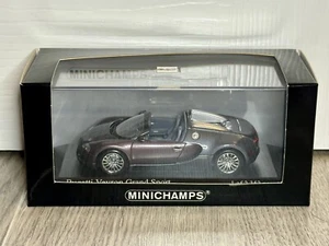 1:43 Scale Minichamps 2009 Bugatti Veyron Grand Sport Grey/Violet Metallic Boxed - Picture 1 of 6