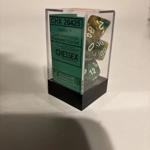 Chessex Polyhedral 7-Die Gemini Würfel Set Blau mit Gold CHX 26422 Neu! - Bild 1 von 3