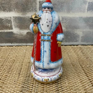 Vintage Russian Hand painted Old World Santa terracotta like material 7.75" - Picture 1 of 15