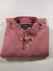 VINTAGE RALPH LAUREN YARMOUTH LONG SLEEVE SHIRT RED CHECK MENS SZ 17.5- 34/35 - Picture 1 of 9