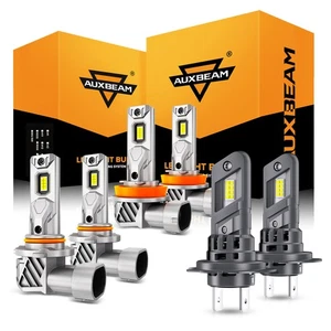 AUXBEAM 9005 H7 H11 Combo Faro LED Luz Alta Baja Bombilla Antiniebla Blanco 80W 18000LM - Imagen 1 de 12