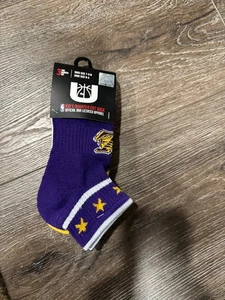 Los Angeles Lakers NBA Kids Quarter cut Socks 3Pr Shoe Size 9-4 Sock 7-9M Stars - Picture 1 of 2