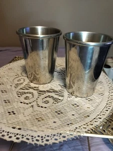 Pair Vintage Stieff Pewter Cup P10-16 Mint Julep NOT ENGRAVED - Picture 1 of 10