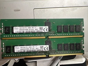 lot 2 SK Hynix HMA82GR7AFR8N-VK 16GB 2Rx8 PC4-2666V DDR4 ECC Server Memory RDIMM - Picture 1 of 3