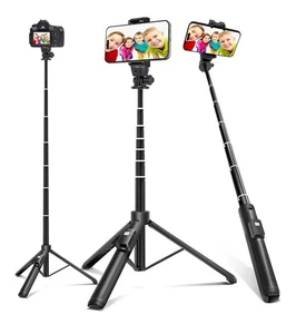 BZE 62 inches Extendable Selfie Stick Tripod with Wireless 62in selfie stick - Picture 1 of 11