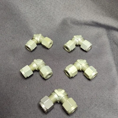 Lot Of 5 SWAGELOK A-400-9 ALUMINUM fittings 1/4”tube 90° Elbow Union NOS - Image 1 of 4
