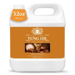 32 OZ Tung Oil for Wood Food Safe, 100% Pure Tung Oil for Wood Outdoor, Food ... - Picture 1 of 9